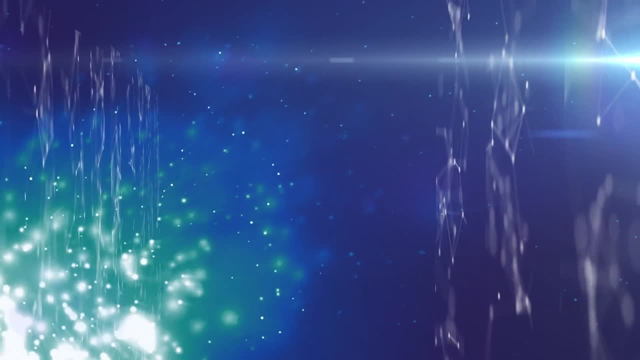 파란색 배경에 연결 네트워크의 애니메이션