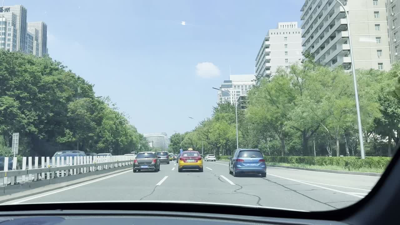 Driving on a City Street in China
