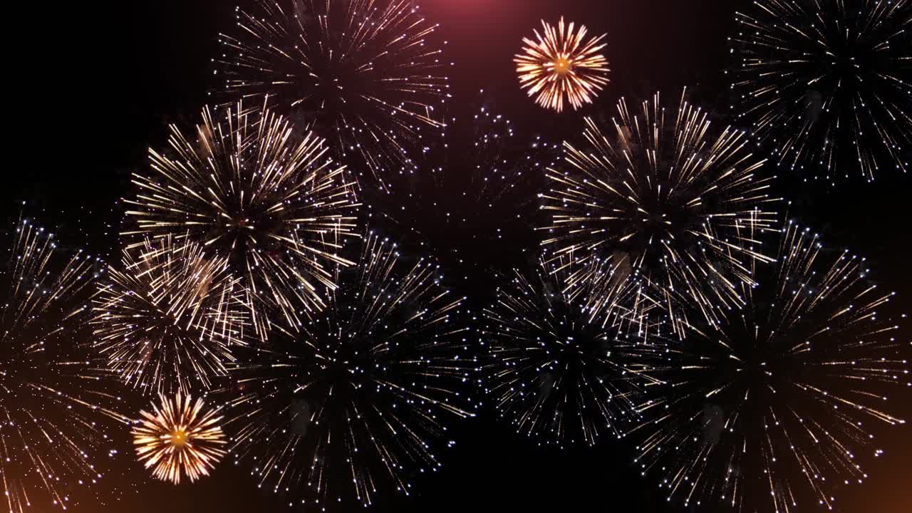 Happy diwali celebration firework bursting crackers colorful fireworks display night background new