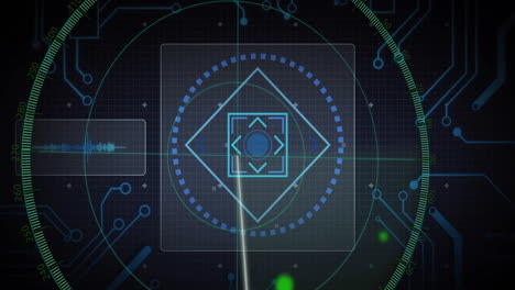 animation of glowing green geometric patterns in futuristic digital interface
