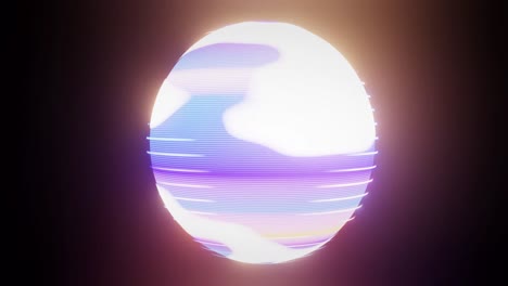 animación de formas en movimiento y globo sobre fondo negro