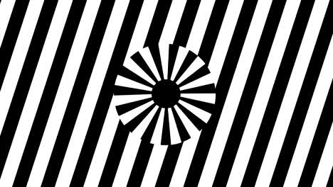 rayas abstractas en blanco y negro. renderización 3d de bucle sin costuras