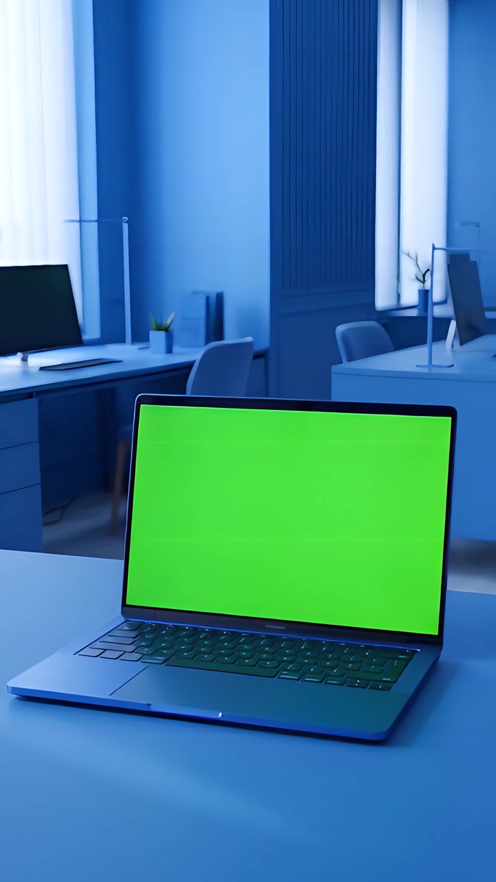 Video Mockup Schermo Verde Laptop 4K