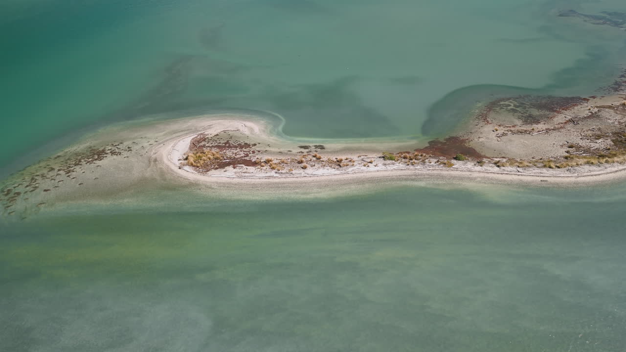 Aerial View of a Coastal Bay and Island