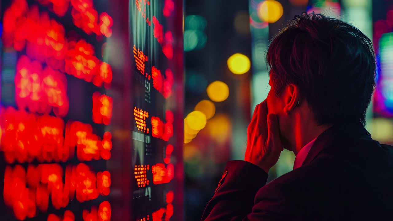 Night Cityscape with Blurred Figure