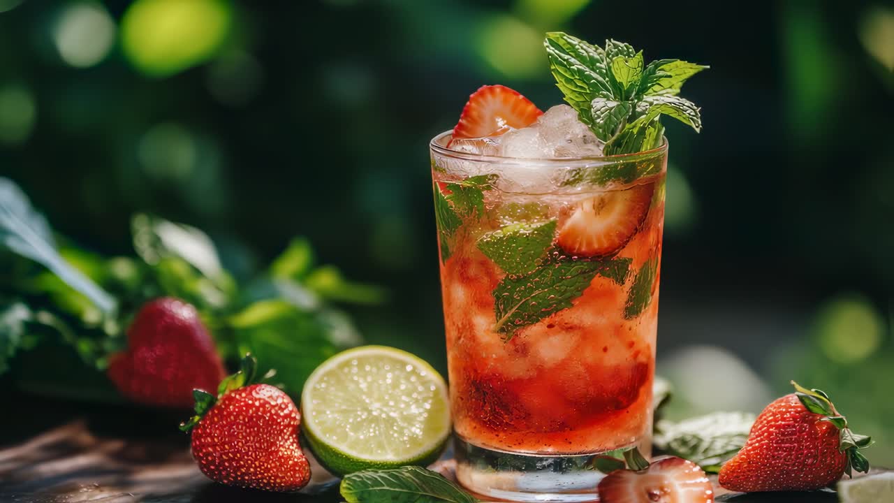 Cóctel de mojito de fresa