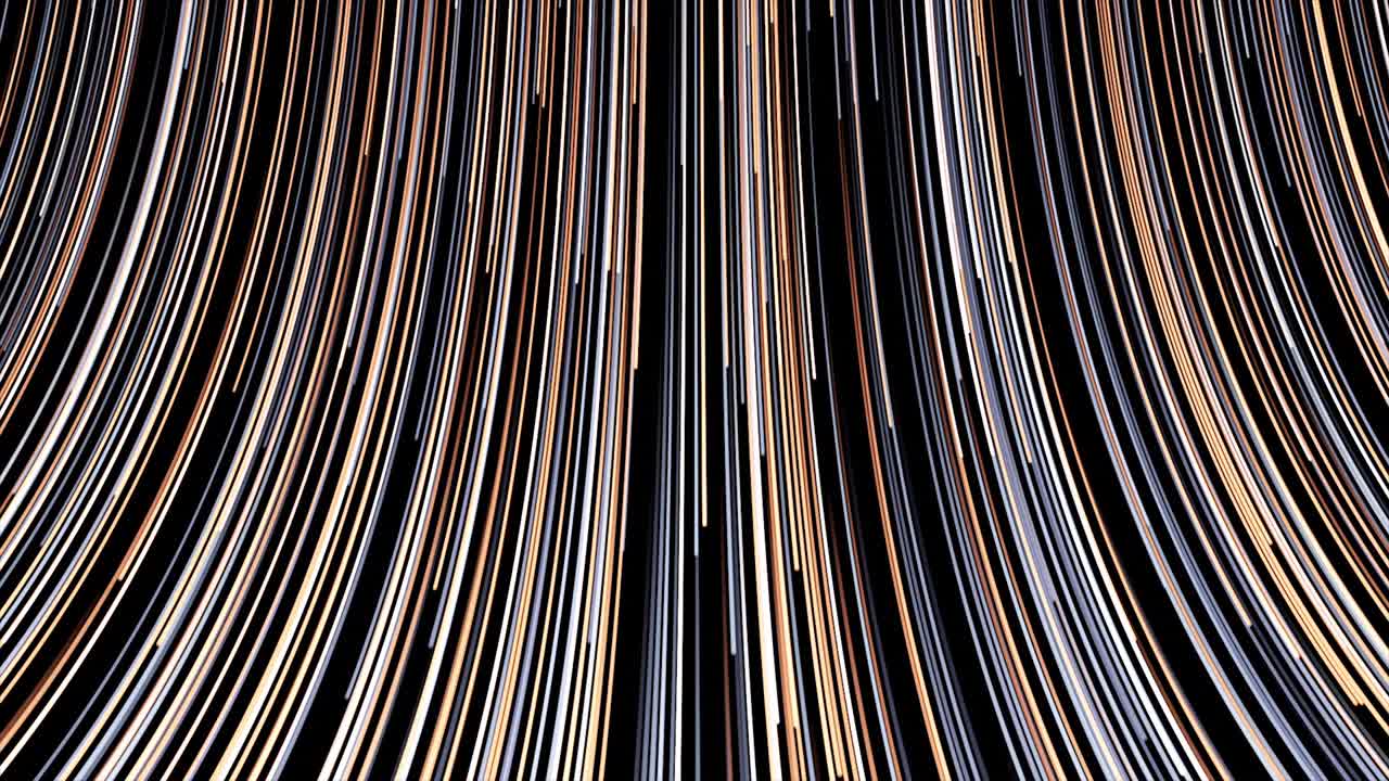 fondo abstracto con líneas verticales dobladas que vuelan rápidamente en fondo negro, bucle sin costuras. animación. paisaje espacial dentro del agujero negro