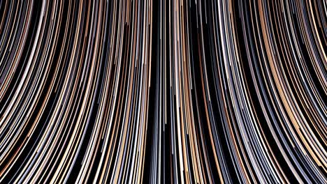 fondo abstracto con líneas verticales dobladas que vuelan rápidamente en fondo negro, bucle sin costuras. animación. paisaje espacial dentro del agujero negro