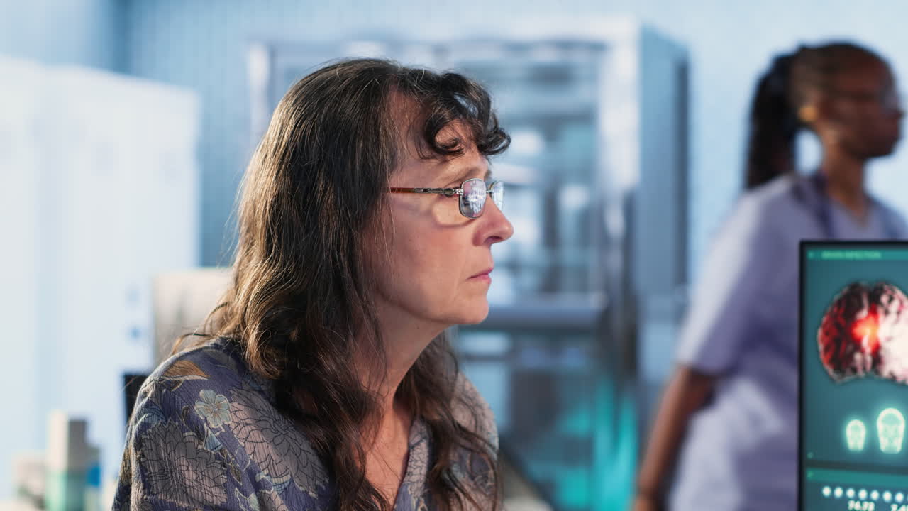 Vertical Video Doctor provides cancer screening guidance to a patient in office