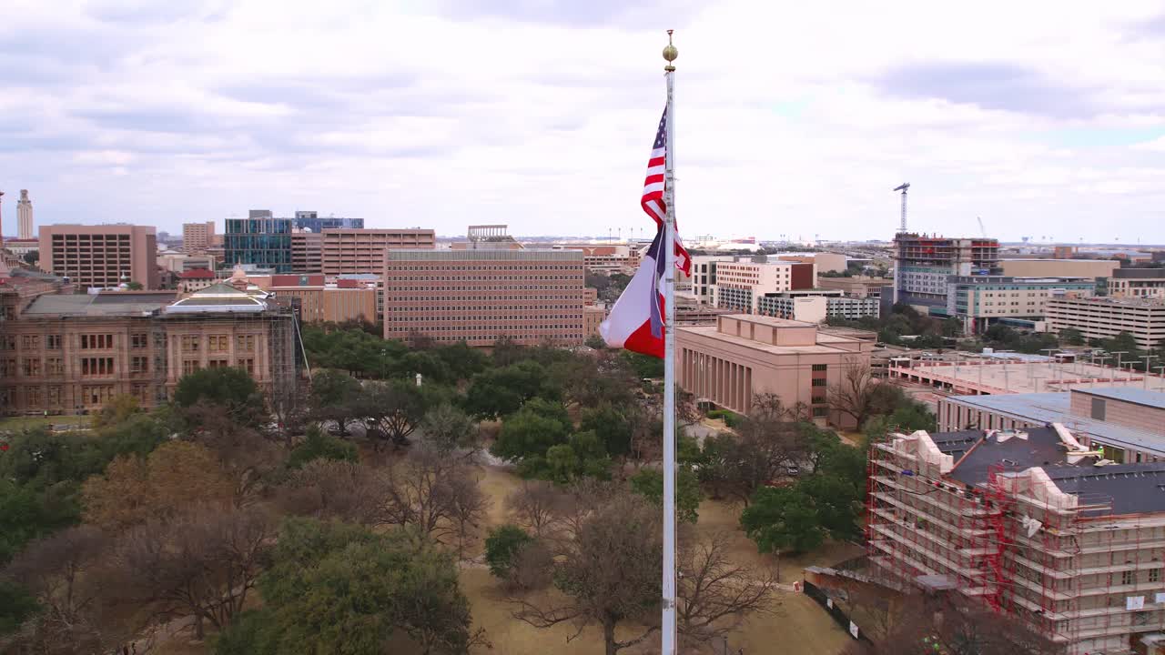 Bandiere del Campidoglio dello Stato del Texas Swift 4k 60fps