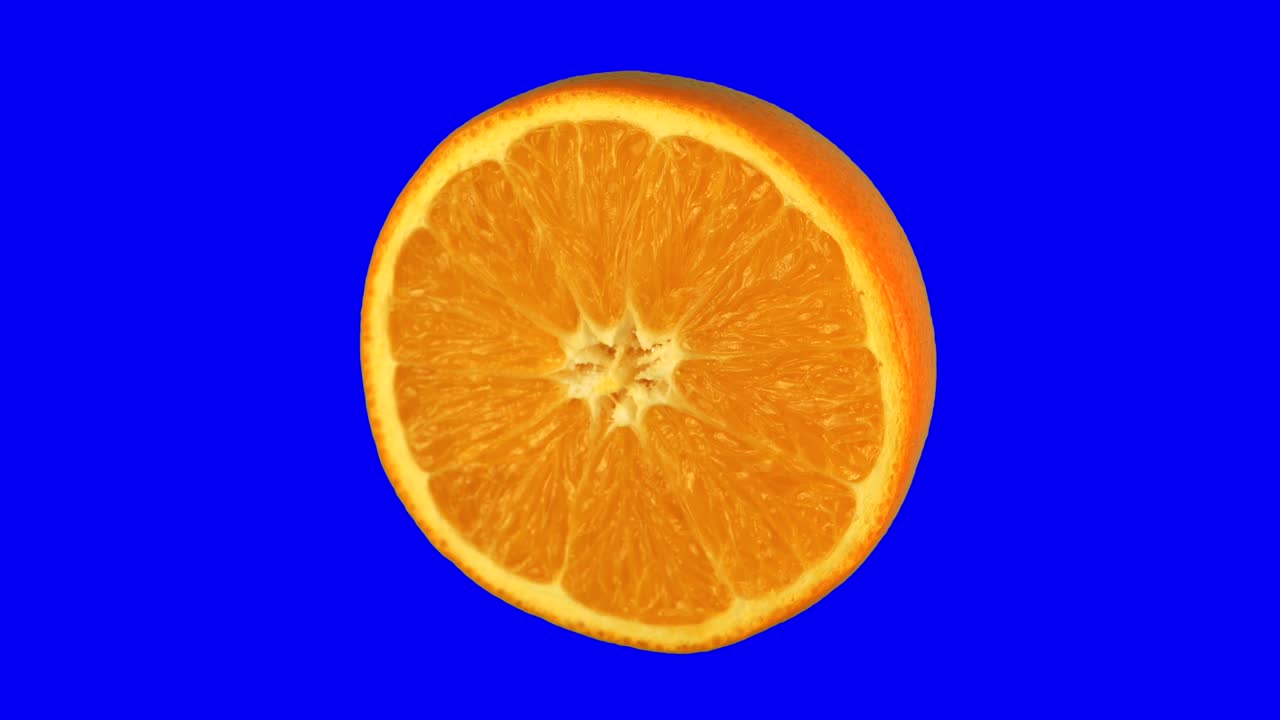 animación de fondo colorido. frutas de naranja girar. teclas, pantalla verde azul