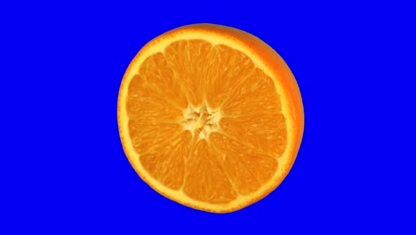 animation colourful background. orange fruit rotate. keying, blue green screen