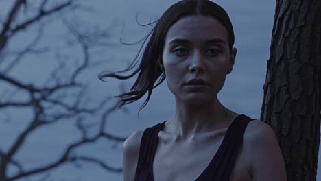 Close-up shot capturing intense emotion in a dramatic video scene