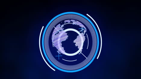 animation of scope scanning and data processing over globe