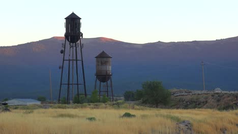 an abandoned factory mill and water towers in northern california