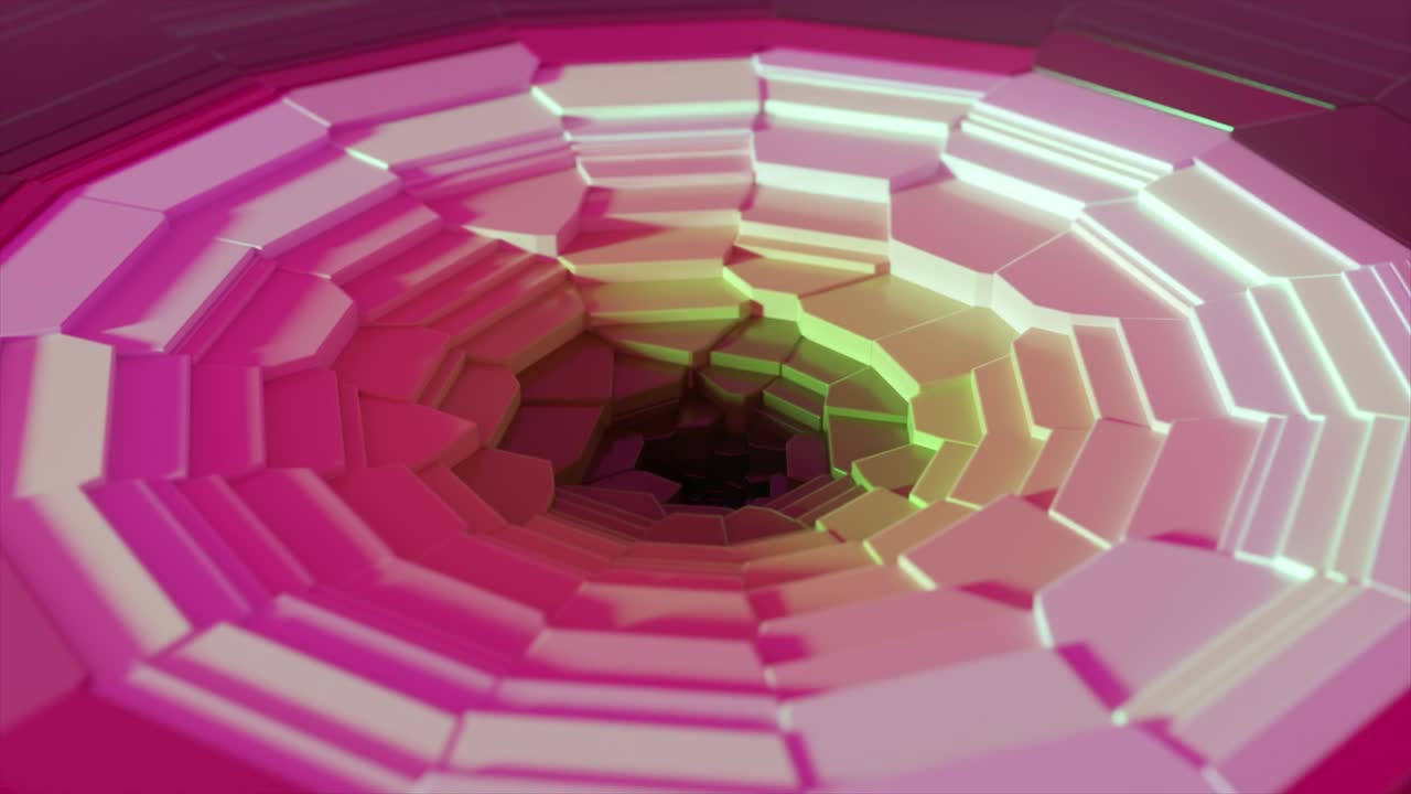 Endless stream of pieces of hard surface. Cyclic wave movements. 3d animation of a seamless loop