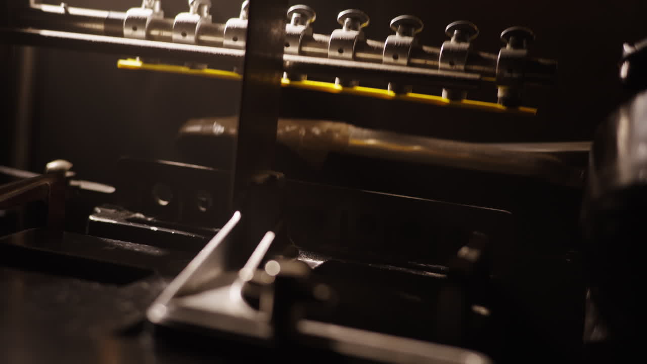 Close-up of a vintage industrial machine parts