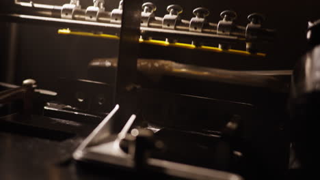 close-up of a vintage industrial machine parts