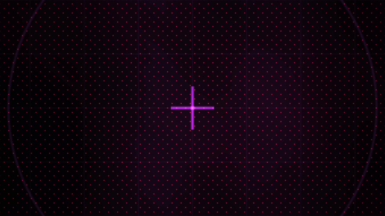 Glowing Purple Crosshair on Digital Grid Background
