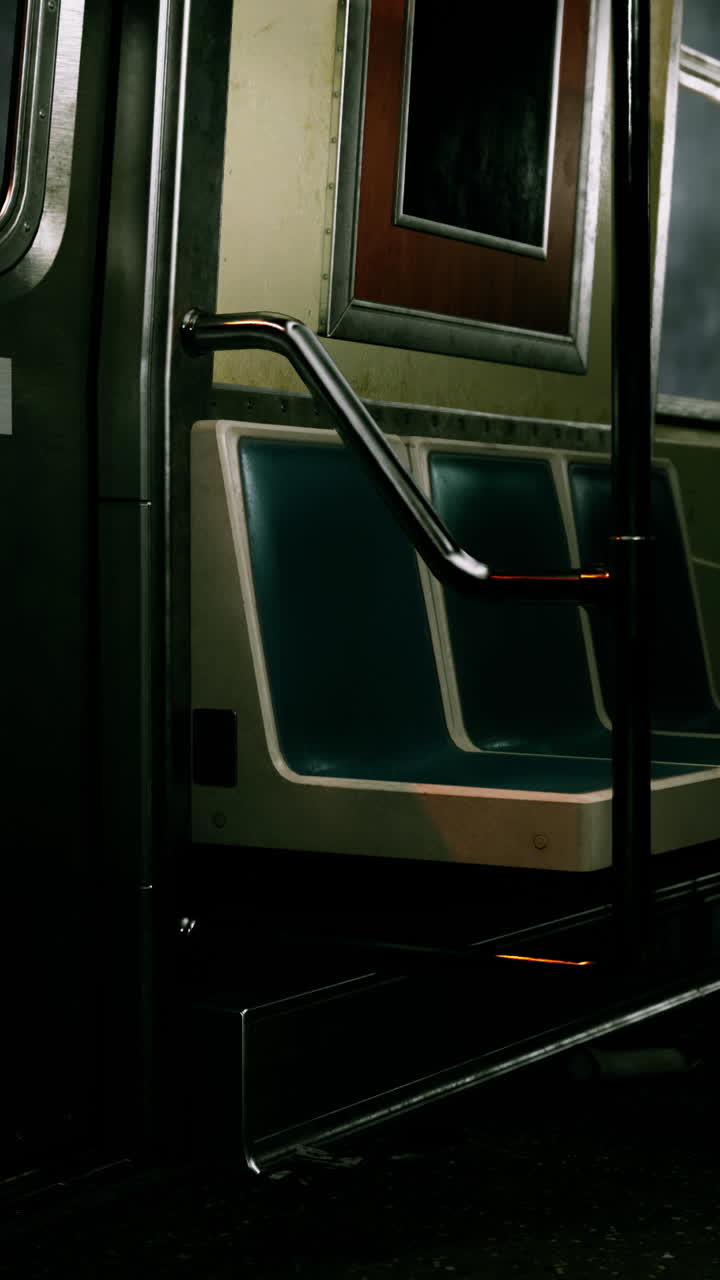 지하철 차량 내부의 클로즈업