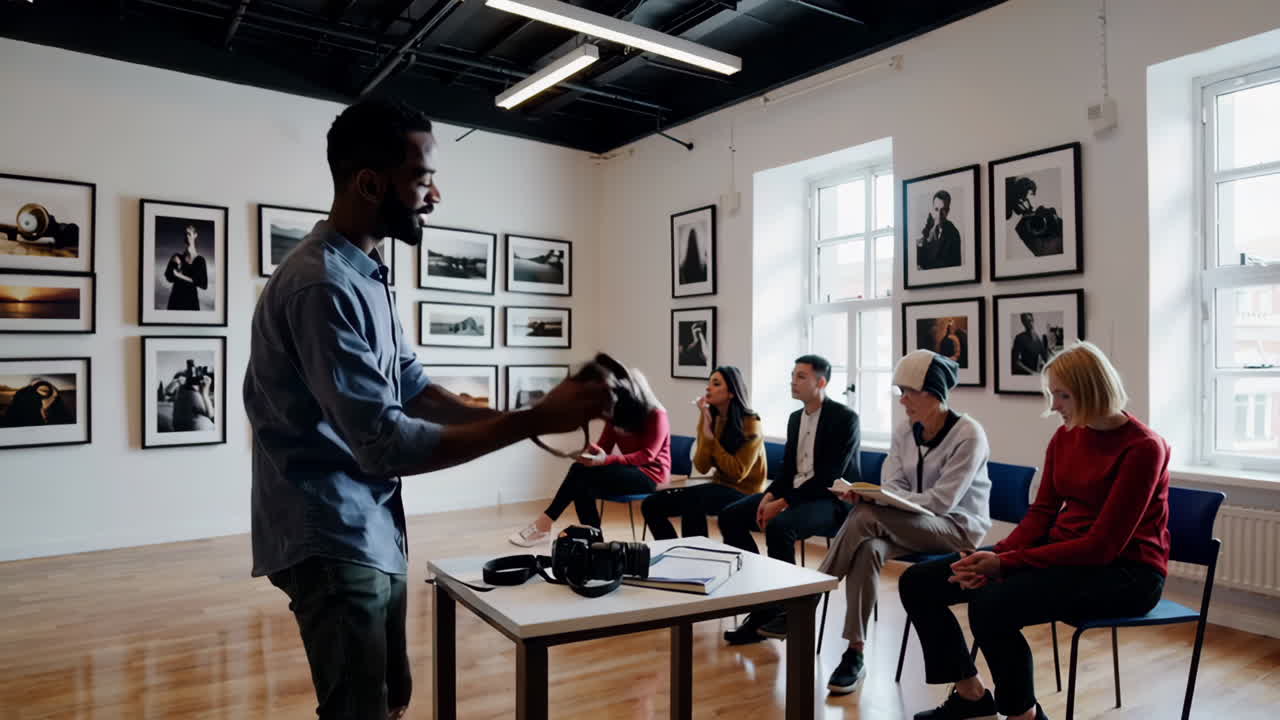 Photography Workshop in an Art Gallery