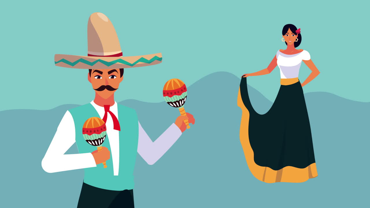 una pareja de mariachis mexicanos.