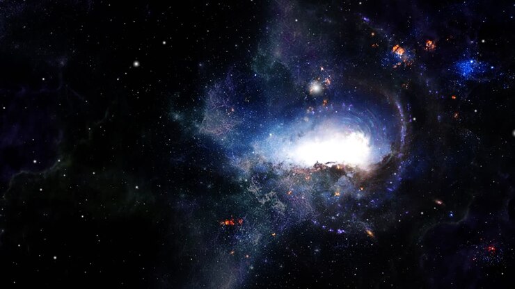 nebelwolken, die eine galaxie im universum bedecken