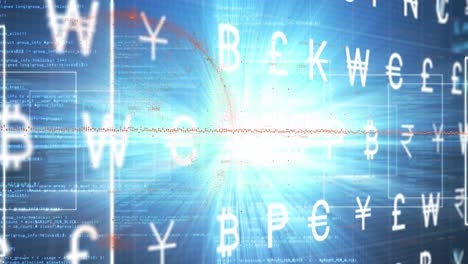 Animation-of-data-processing-over-currency-symbols