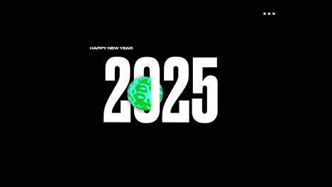 feliz año nuevo 2025 texto animación gráfica
