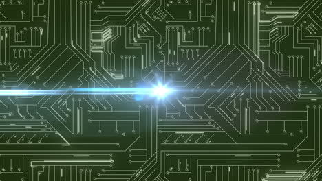 animación de puntos de luz a través de una red de conexiones