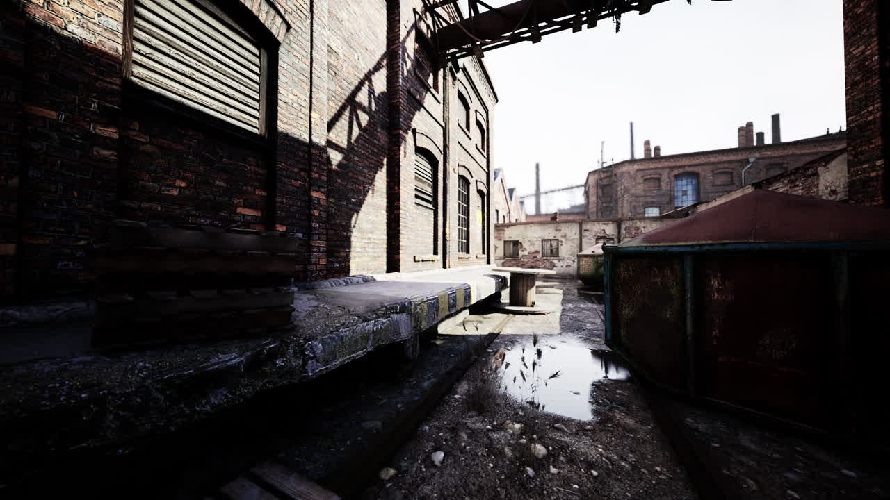 건물 과 굴 ⁇  과 함께 오래된 공장 외관