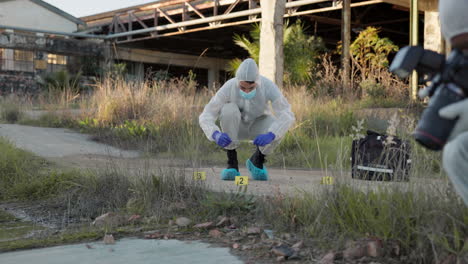 forensic investigation at an abandoned building