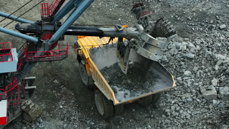 mining operation: loading haul truck