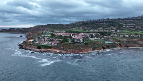 california luxury oceanfront terranea resort, overlooking pacific ocean, aerial