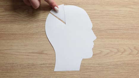 Conceptual image of a head with a missing piece representing a problem or decision