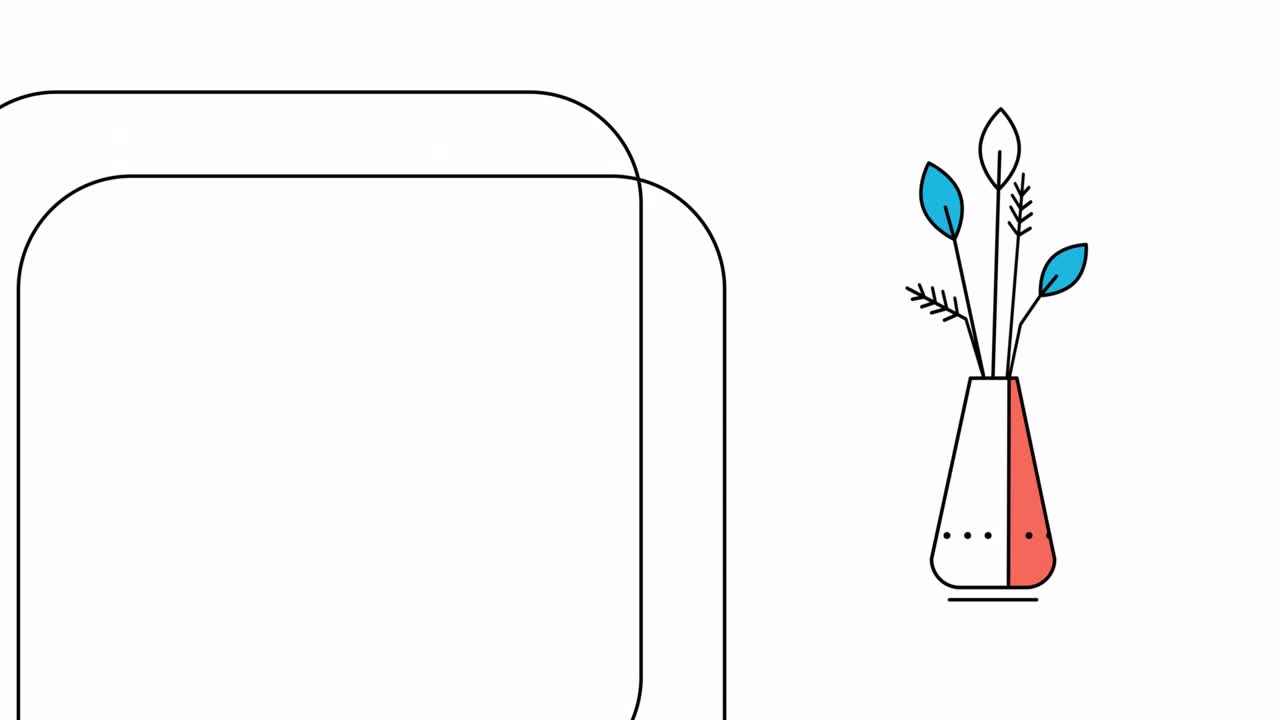 평평한 스타일의 가정 장식 식물의 4k 비디오