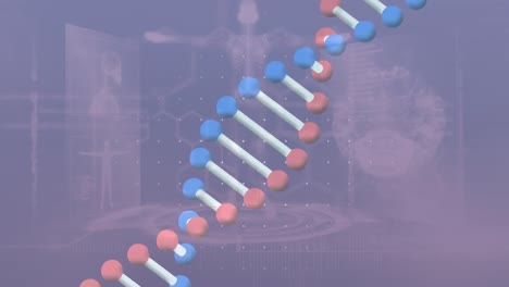 데이터 처리에 대한 dna 가닥의 애니메이션