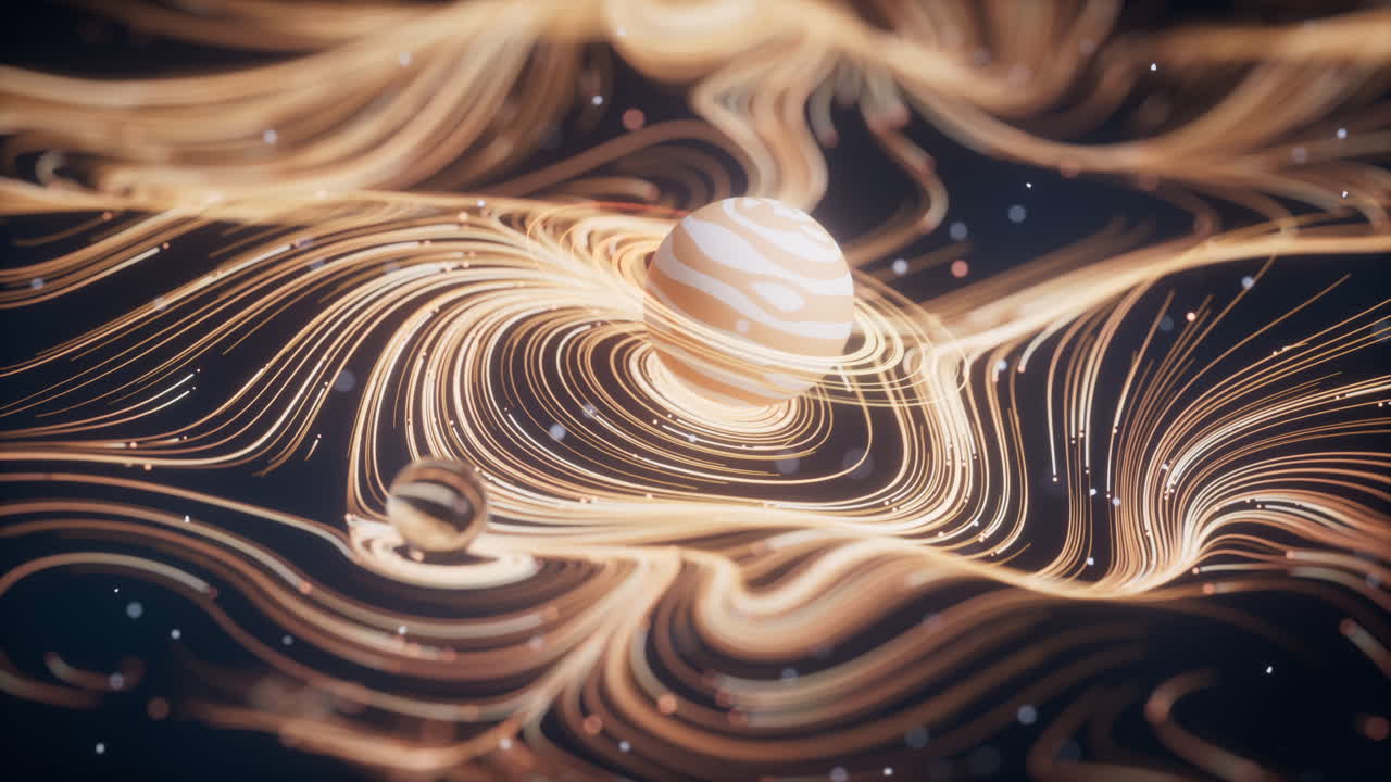 3d 렌더링으로 파동 패턴의 배경으로 외계 행성