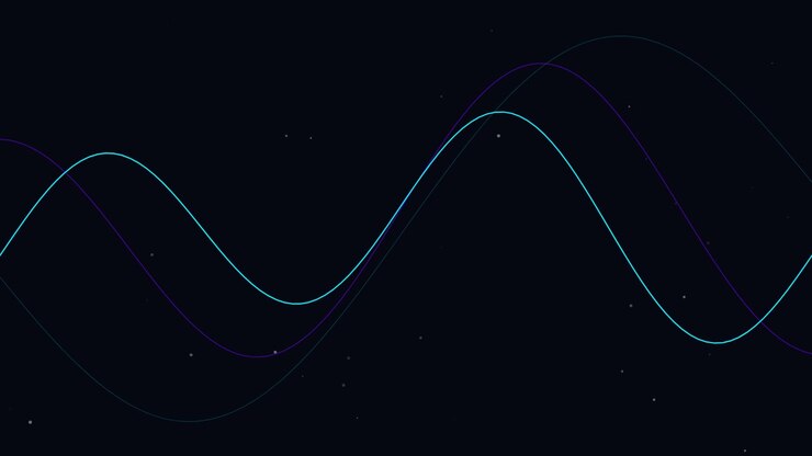 Abstract Motion Background with Glowing Sine Waves