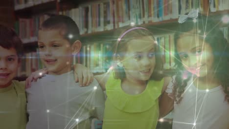 animación de redes de conexiones entre diversos escolares