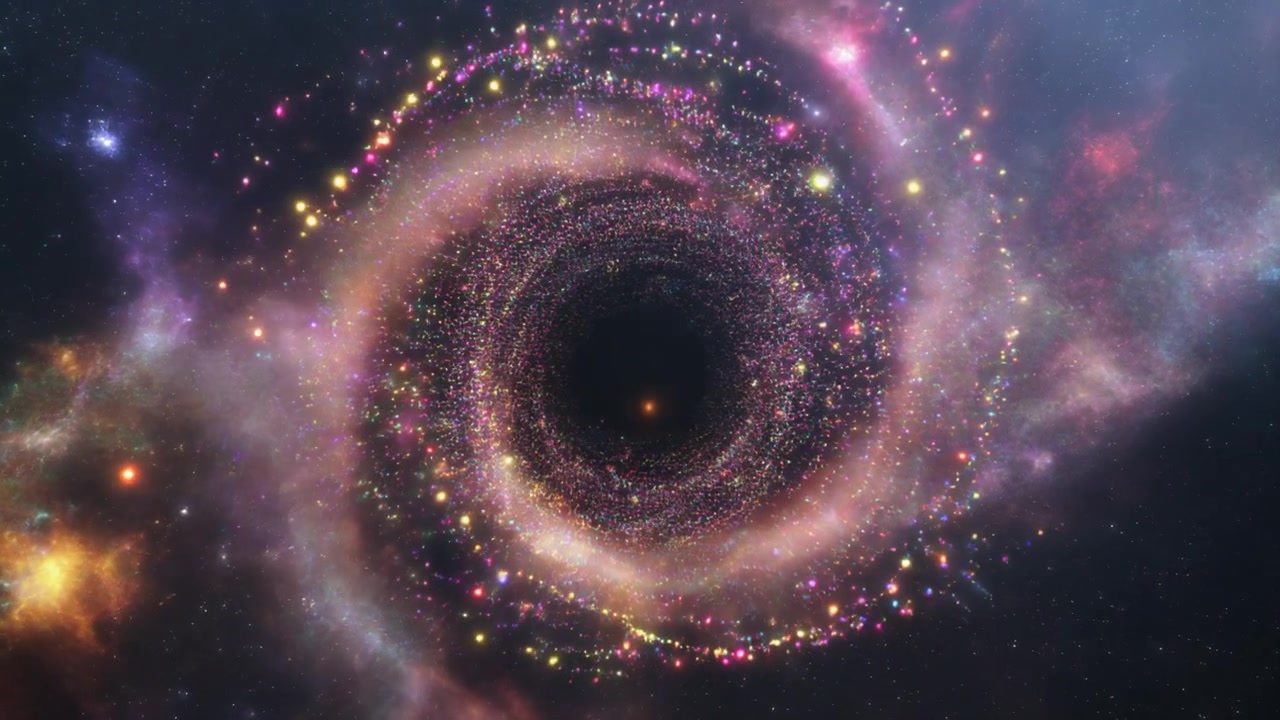 Farverig spiralgalakse roterende i det dybe rum