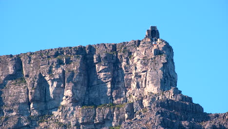 cable car descends from upper station on table mountain tourist attraction