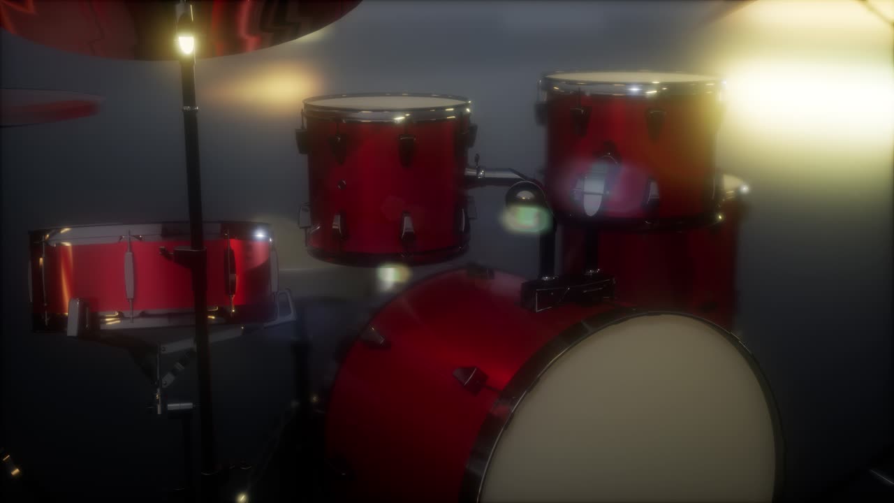 conjunto de tambores con dof y lente flair