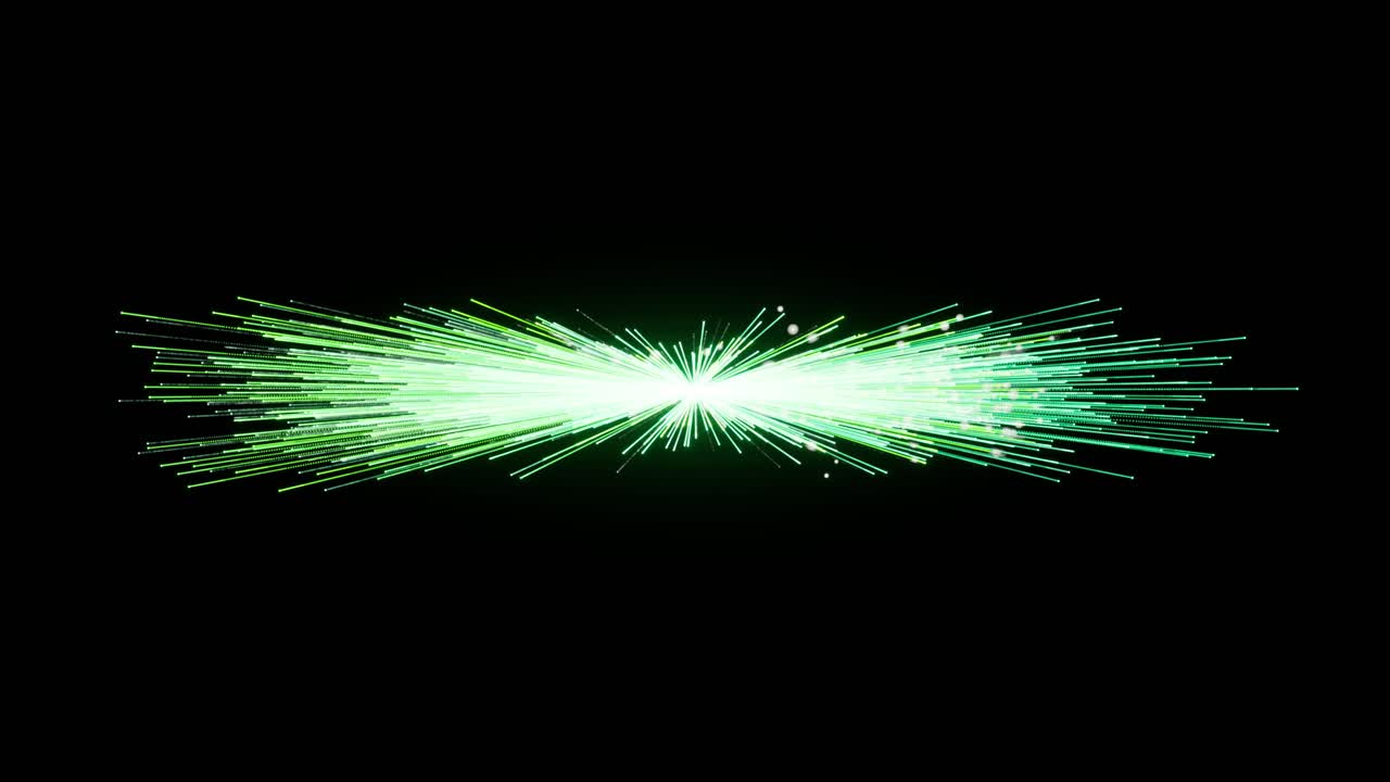 Visual Effects, VFX, Pulsing Green Rays On Black Background 3D ...