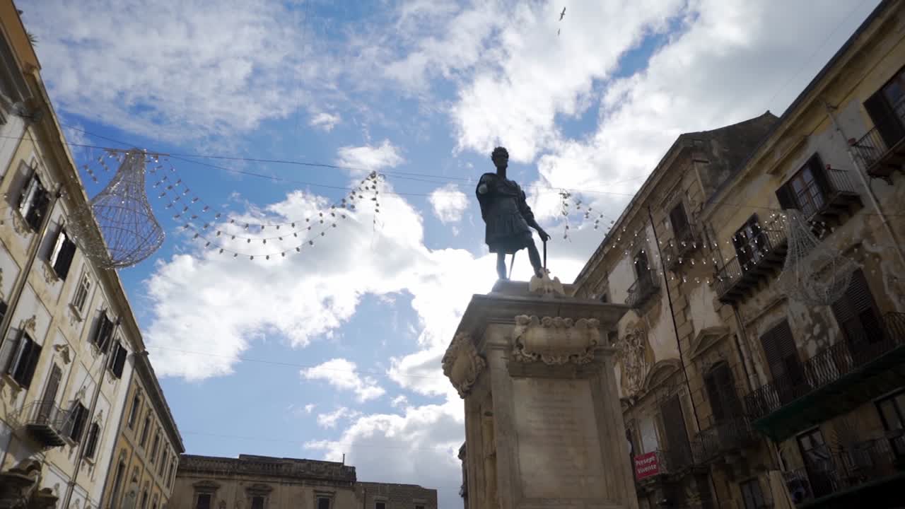 Monument in a historical Italian city center