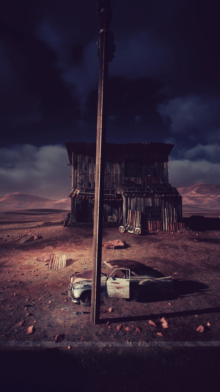 Silent horizon marked by neglected structures and aged materials convey decay