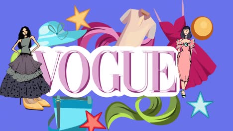 animación del texto de la moda en fondo azul