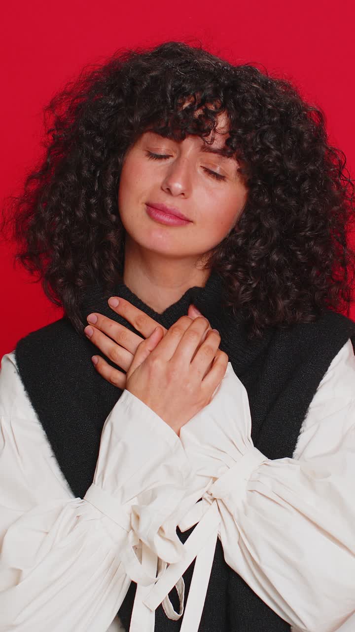 Woman rubbing fingers show cash gesture demands to pay back the debt take loan do shopping begging