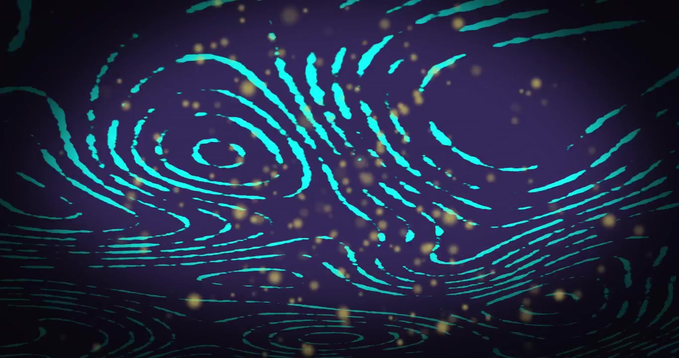Animation of glowing yellow spots on black background