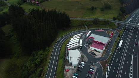 highway gas station with truck parking